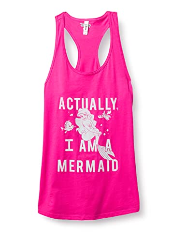 Disney Girls Princess Actual Mermaid Slim Fit, Scoop Hem Racerback Tank