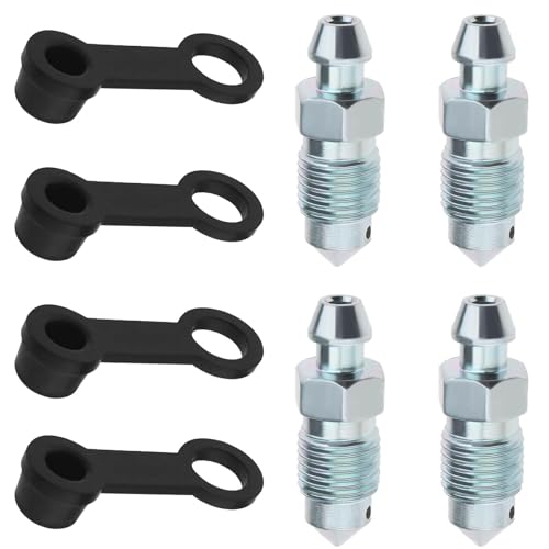 GVSS 4 Pcs Vis de Purge de Boulon Banjo M10 x 1mm, Vis de Purge pour Étrier de Frein,Accessoires Métal Galvanisé,Vis Purge d'Étrier Frein Banjo Boulon,Vis Bocal...