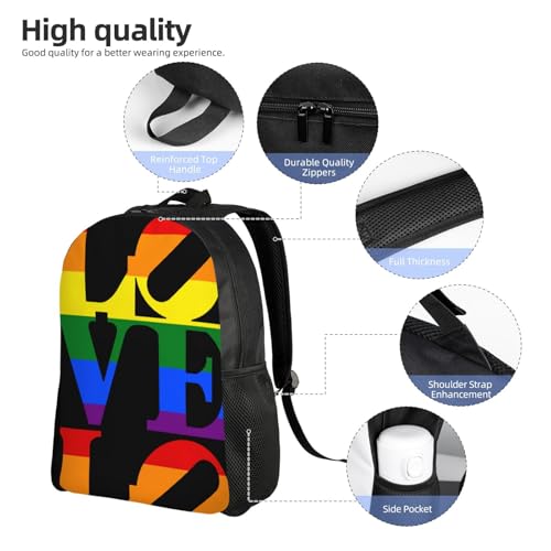 LGBT Gay Pride Backpack Simple Leisure Travel Backpack Outgoing Daypack 16 inch4
