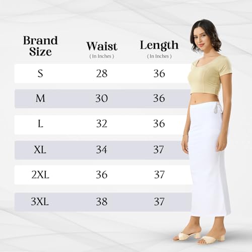 Image of TRASA Womens Saree Shapewear Petticoat, Cotton Lycra Petticoat, Skirts for Women, Shape Wear Dress for Saree