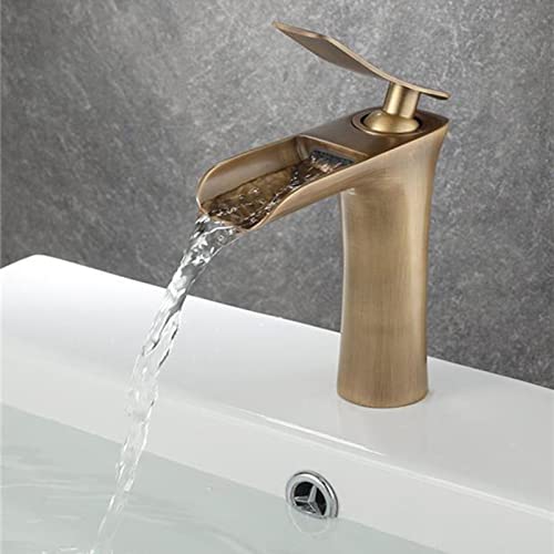 Robinet cascade laiton antique de style rétro, mitigeur d'exception 1 trou - 7
