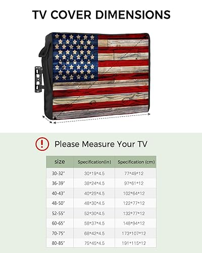 Decorlovee American Flag Outdoor Tv Cover 30 To 32 Inches Weatherproof & Waterproof thumb #1