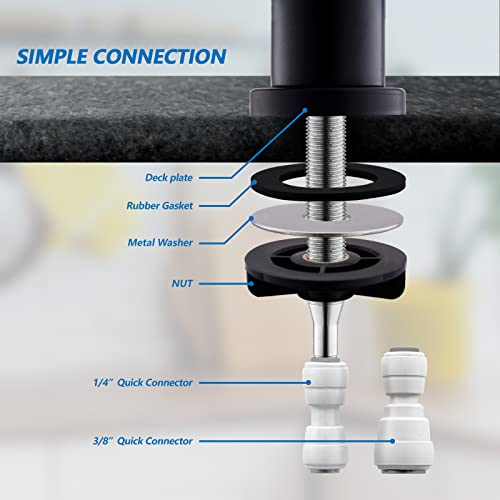 Wewe Matte Black Drinking Water Faucet Non Air Gap Stainless Steel Filtered Faucet For Kitchen Sink Reverse Osmosis System #TOP5