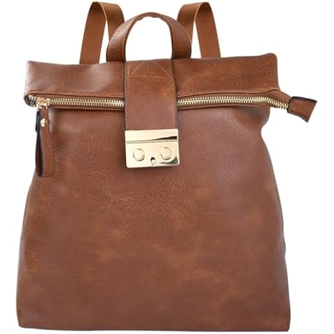 LA DEARCHUU Leather Backpack Purse for Women Fashion Backpack Purse Casual Daypack Handbag Ladies Shoulder Bags Travel Backpack Brown Cover