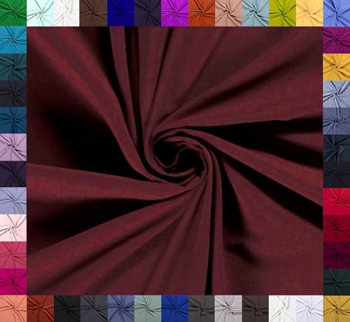 0,5m Baumwoll-Jersey uni 8% Elasthan Baumwollstoff elastisch Meterware Jersey-Stoff Oeko-Tex Kl 1, Farbe:dunkelrot
