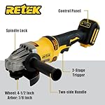Cordless Angle Grinder Compatible with DeWalt 20V MAX Battery, 8000 RPM Brushless Motor, 3 PCS 4-1/2" Blades for Cutting, Griding, Polishing (Tool Only) - Image 2