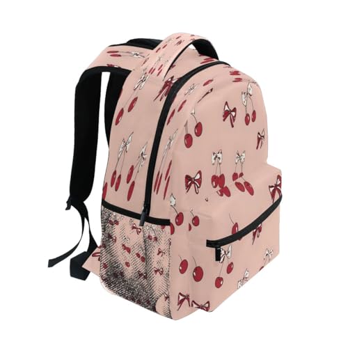 Cherry Bow Hand Drawn Pattern Kids Backpack for Boys Girls Backpacks Student Backpack Big For Elementary School Shoulder Bag Bookbag2
