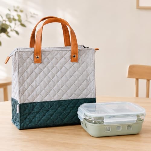 Nestasia Glass Lunch Box (600ml) with Quilted Velvet Lunch Bag Combo | Leak-Proof 2-Compartment Borosilicate Tiffin Box with Silicone Sleeve & Stylish Insulated Tiffin Bag for Office & Travel-image-31