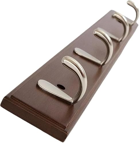 Rutexcウォールラック 竹製 コートフック 壁掛けラック 省スペース 帽子掛け 粘着フック リビングルーム 寝室 玄関 バスルーム オフィス 台所用 多機能 コートハンガー 洋服掛けラック 高耐荷重 インテリア収納