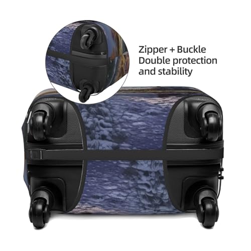 Landscape with a Traditional Windmill Luggage Cover Washable Suitcase Cover Tsa Approved Elastic Spandex Suitcase Protector Anti-Scratch Travel Baggage Covers Fit 18-32 Inch Luggage4