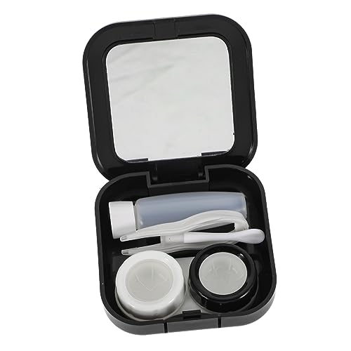 Healvian Contact-Lens Case Flamingo Design Compact Lens Holder for Women Eye Organizer