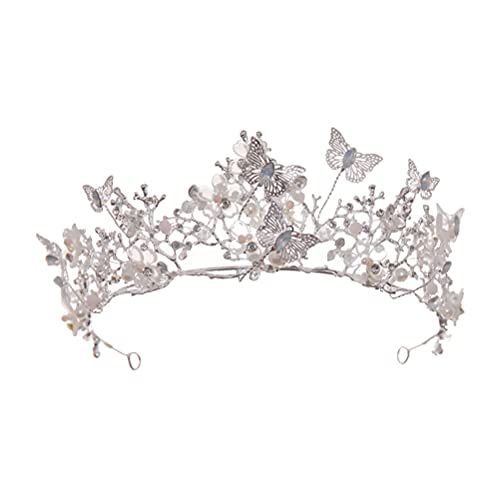 Lurrose Baroque Wedding Crown Butterflies Flowers Bridal Baroque Queen Crown Crystal Birthday Tiara Bridal Headpiece For Women And Girls #TOP30