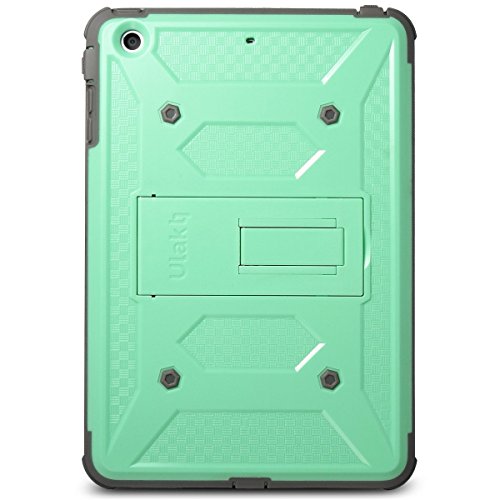ULAK iPad Mini Case [KNOX ARMOR] Full-Body Rugged Hybrid Protective Case Kickstand for Apple iPad Mini 1/2/3 with Built-in Screen Protector(Mint Green)