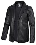 fjackets Premium Men's Leather Blazer - Classic Style, Lightweight Design, Genuine Lambskin, Perfect for Business and Special Occasions | [1114194] L