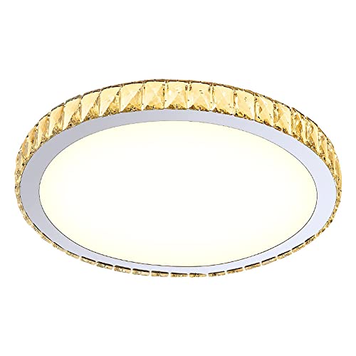 Plafonnier cristal luxe LED au fini chrome et acrylique haut de gamme