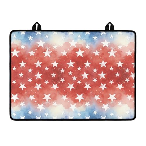 Image of Poceacles Independence Day 4th of July Electric Stove Top Cover Glass Stove Top Heat Resistant Oil Resistant Cooktop Protector Cover for Kitchen Decor, American Flag Tie-dye Star