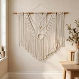 Large Macrame Wall Hanging Macrame Wall Decor Tapestry For Headboard Bedroom Livingroom Boho Fiber Home Art (White-C)