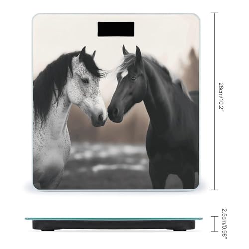 Báscula digital para baño con vidrio templado negro y blanco miniatura 2