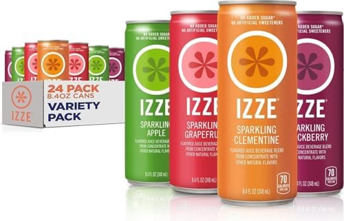 Izze Sparkling Juice, 4 Flavor Variety Pack, 8.4 Fl Oz (24 Count)