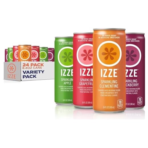 Izze Sparkling Juice, 4 Flavor Variety Pack, 8.4 Fl Oz (24 Count)