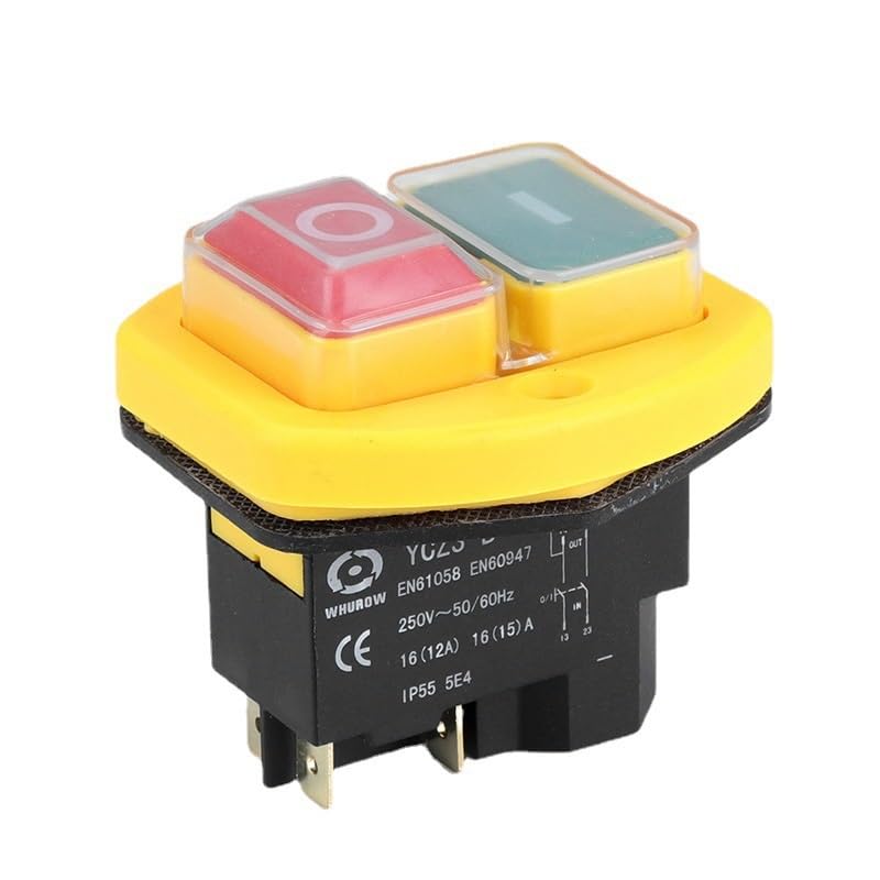 YCZ3-B Electromagnetic Switch 4/5 Pin 110/220V On Off Push Button Restart and Under Voltage Protection Can Replace KJD17(4 Pins,110V)