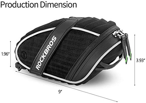 Rockbros C16-BK Bike Seat Bag, Bicycle Saddle Bag Under Seat 3D Shell Cycling Seat Pack thumb #6