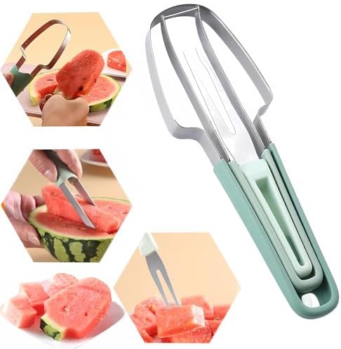 RIEROUSY 3-in-1 Obstschnitzmesser Set - Wassermelonen Schneider & Kugelausstecher Aus Edelstahl