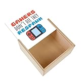 Fabulous Box aus Holz – Gamers Don't Die They Respawn/Videospiele Retro Gaming Arcade (11 x 11 x 3,5 cm)