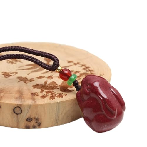 Collier de cinabre rouge Feng Shui contre les énergies négatives avec pendentif zodiaque