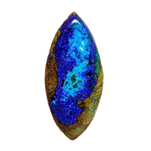 Gemme azurite malachite naturelle en poire 46mm, pierre fine pour haute bijouterie