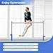 DINOFITNESS Gymnastics Bar for Kids,11 Levels Adjustable Height Gymnastics Equipment for Home,Thickened Upright Tube Gymnastic Horizontal Bars,No Wobble Gymnastics bar for Kids Ages 3-16 (Blue)