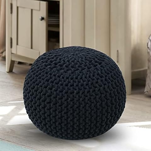 WOVEN ST. Handgewebter Baumwoll-Pouf | 100% Baumwolle Cover