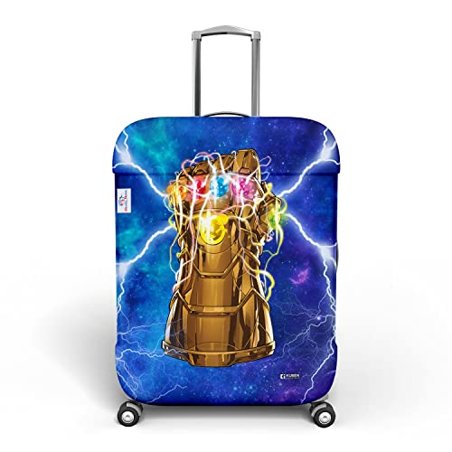 Image of Heart Home Marvel The Infinity Gauntlet Luggage Cover|Polyester Travel Suitcase Cover|Washable|Stretchable Suitcase Protector|22-26 Inch|Medium (Sky Blue)