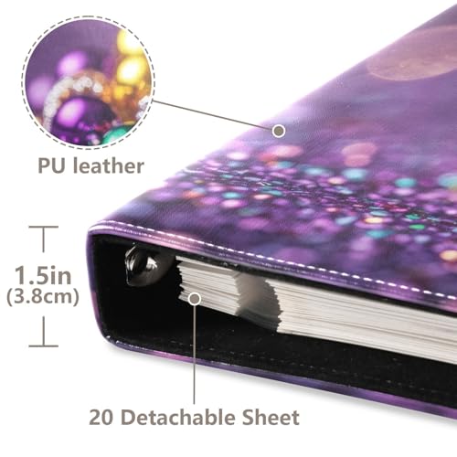 Álbum de Fotos Scrapbook Adhesivo DIY 3 Anillos Carnaval Mardi Gras Luminoso 40 Páginas 8x10 para Recuerdos miniatura 4