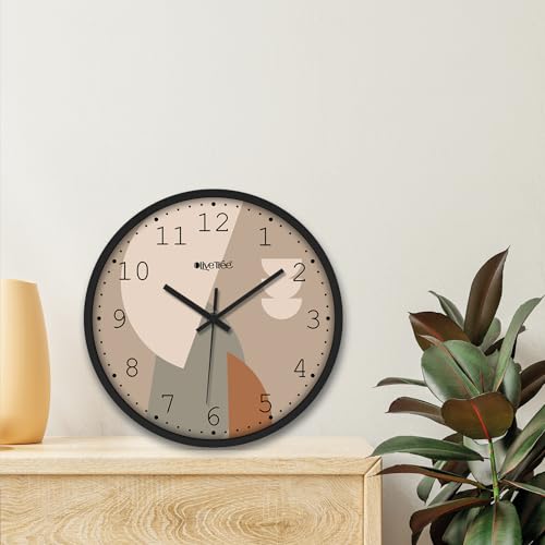 Image of Olive Tree Wall Clock 12 inch Silent Quartz Decorative Multicoloured Wall Clock Non-Ticking Classic Clock Battery Operated Round Easy to Read for Room /Home /Kitchen /Bedroom /Office /School - 9045
