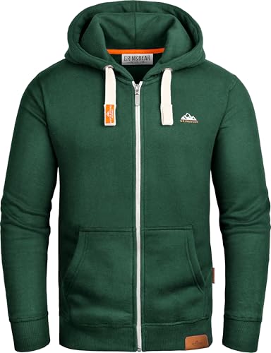 Grin&Bear Hoodie Herren Hoodie Sweatshirt Pullover GB022-DarkGreen-XXL