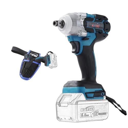 Llave de Impacto Inalámbrica Brushless 21V KATSU FIT-BAT, 1/2' 400Nm, Motor sin Escobillas, con Bolsa de Transporte y 2 Adaptadores, sin Batería ni Cargador 102478