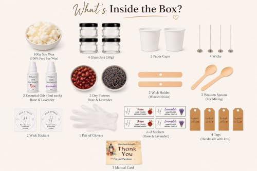 Image of DIY Candle Making Kit - Premium Natural Soy Wax Candle Making Kit with Froral Fragrances and Dried Flowers
