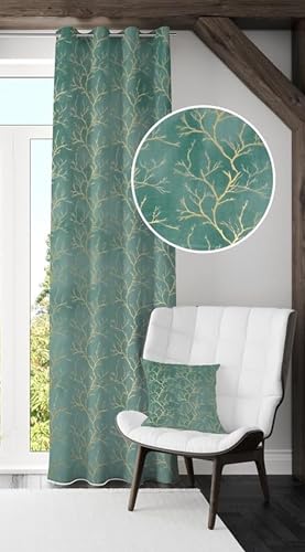 Image of Window Curtains 5 Feet Long for Living Room - Window Curtains Set of 1 Pcs Panel, Velvet Blackout & Stylish Parda for Home Decor & Office Ice Colour