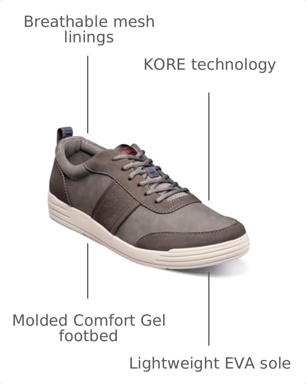 Image of Nunn Bush Kore City Walk Court U-Bal Oxford Athletic Casual Sneaker Lace Up