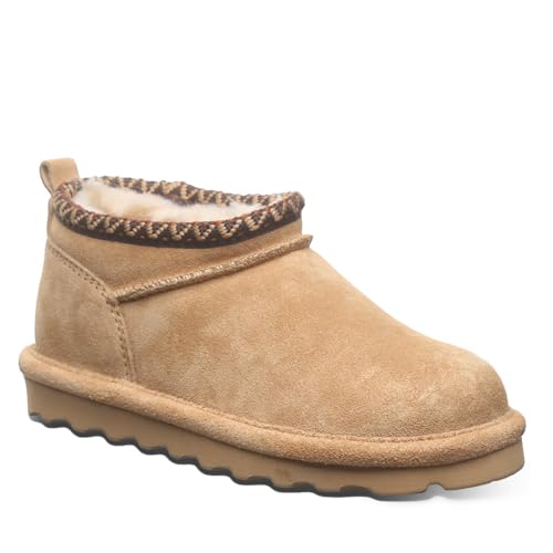 BEARPAW Super Shorty Deco Youth Iced Coffee Size 13 | Youth's Ankle Boot | Youth's Slip On Boot | Comfortable Winter Boot