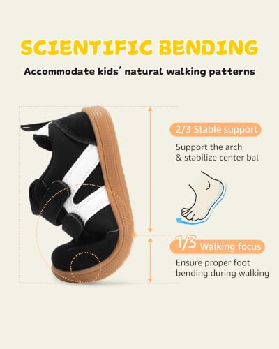 Image of Toddler Wide Toe Box Barefoot Shoes for Boys & Girls Zero Drop Sneakers Little Kids Tennis Running Casual Shoes Baby First Walking Non-Slip Shoe Lightweight Comfort Outdoor Activities