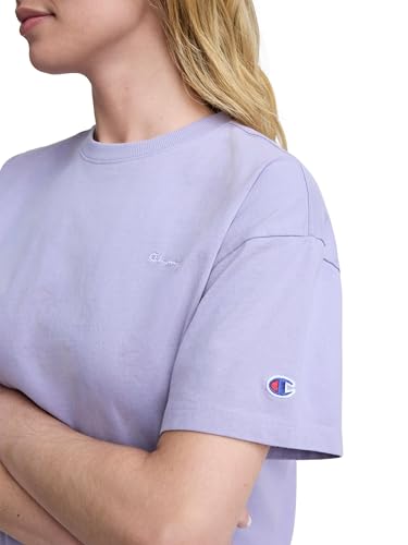 Image of Champion Women's Classic Short Sleeve Graphic T-Shirt, Loose Fit, Script Logo