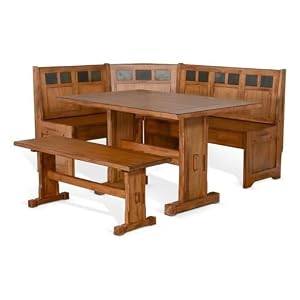 Pemberly Row Farmhouse Wood Kitchen Corner Breakfast Dining Nook Set with Hidden Storage in Rustic Oak Pemberly Row Farmhouse Wood Kitchen Corner Breakfast Dining Nook Set with Hidden Storage in Rustic Oak