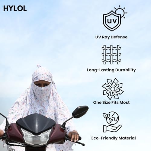 Image of HYLOL Pure Cotton Innovative Stylish Printed Pattern Fancy Scarf With Sun Protection Cover Face Cotton Mask for Women's and Girls