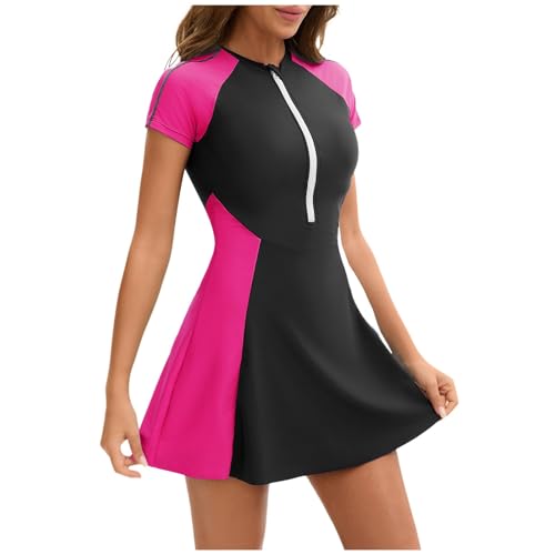 Maillot de bain conservateur drapé manches courtes et coupe triangle ajustée