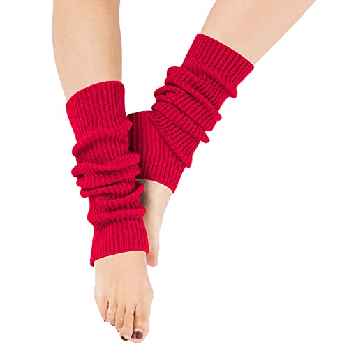 Image of DOOVID Leg Warmers for Women 80s Ribbed Knit Leg Warmer Yoga Party Sports Long Socks