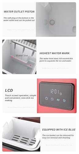 ASHLGQB 2024 Eiswürfelmaschine, 12 kg in 24 Stunden, 9 Würfel in 6–10 Minuten fertig, Eisgröße einstellbar, mit Selbstreinigung, für Home-Office-Bar-Eiswürfelmaschine 5 ASHLGQB 2024 Eiswürfelmaschine, 12 kg in 24 Stunden, 9 Würfel in 6–10 Minuten fertig, Eisgröße einstellbar, mit Selbstreinigung, für Home-Office-Bar-Eiswürfelmaschine