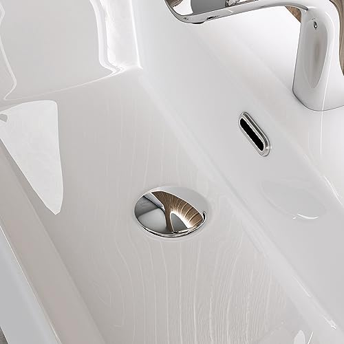 doporro Lavabo de Cerámica Rectangular 60×36×13 cm, Lavabo Sobre Encimera o Suspendido, Acabado Blanco Brillante, Lavamanos para Baño, Brüssel206 - imagen 3