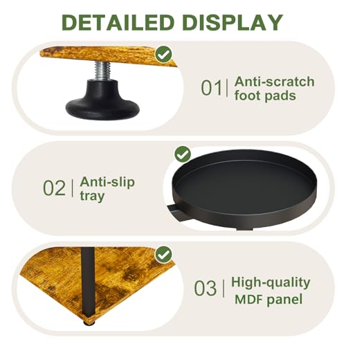 Étagère d'angle en métal de qualité supérieure pour plantes, design industriel rustique noir - 7